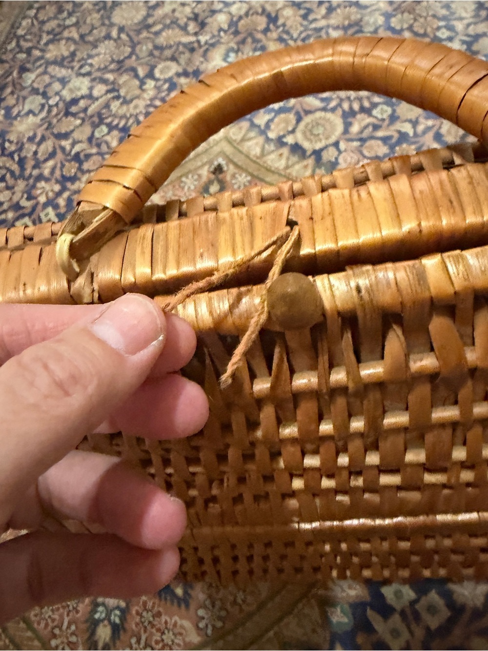 Great condition Vintage Woven Rattan Handbag in Light Brown. 50’s/60’s. So cool - Picture 5 of 11